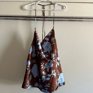 Forever 21 Floral Crop Tank Size L NWT